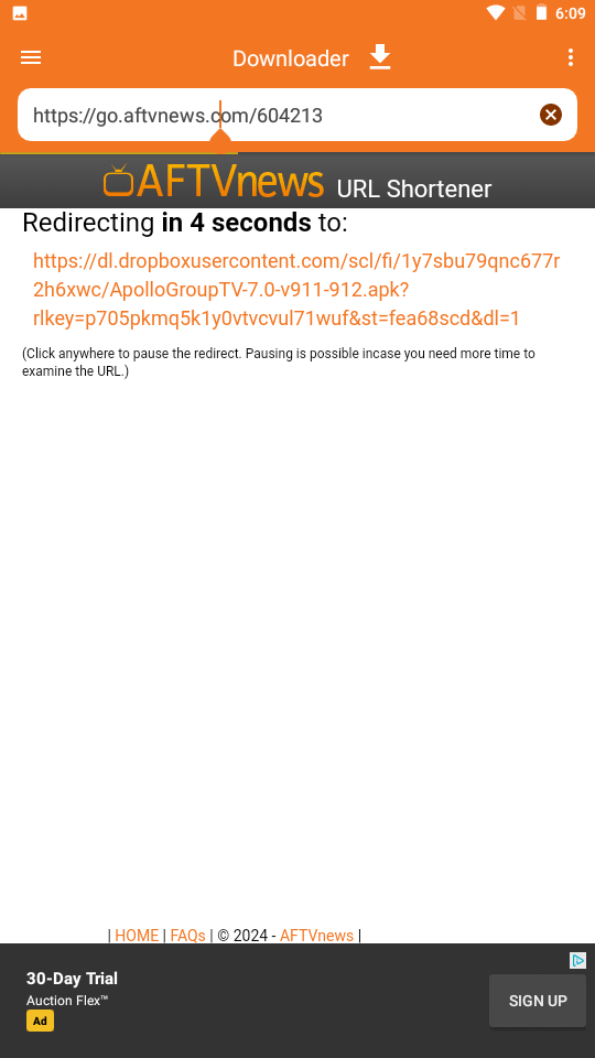 Enter Apollo Group TV Downloader Code on Android